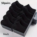 50 Pairs of Lightweight Thin Black/white/gray Socks, Soft, Non Slip and Elastic, Simple Design, Suitable for Daily Wear
