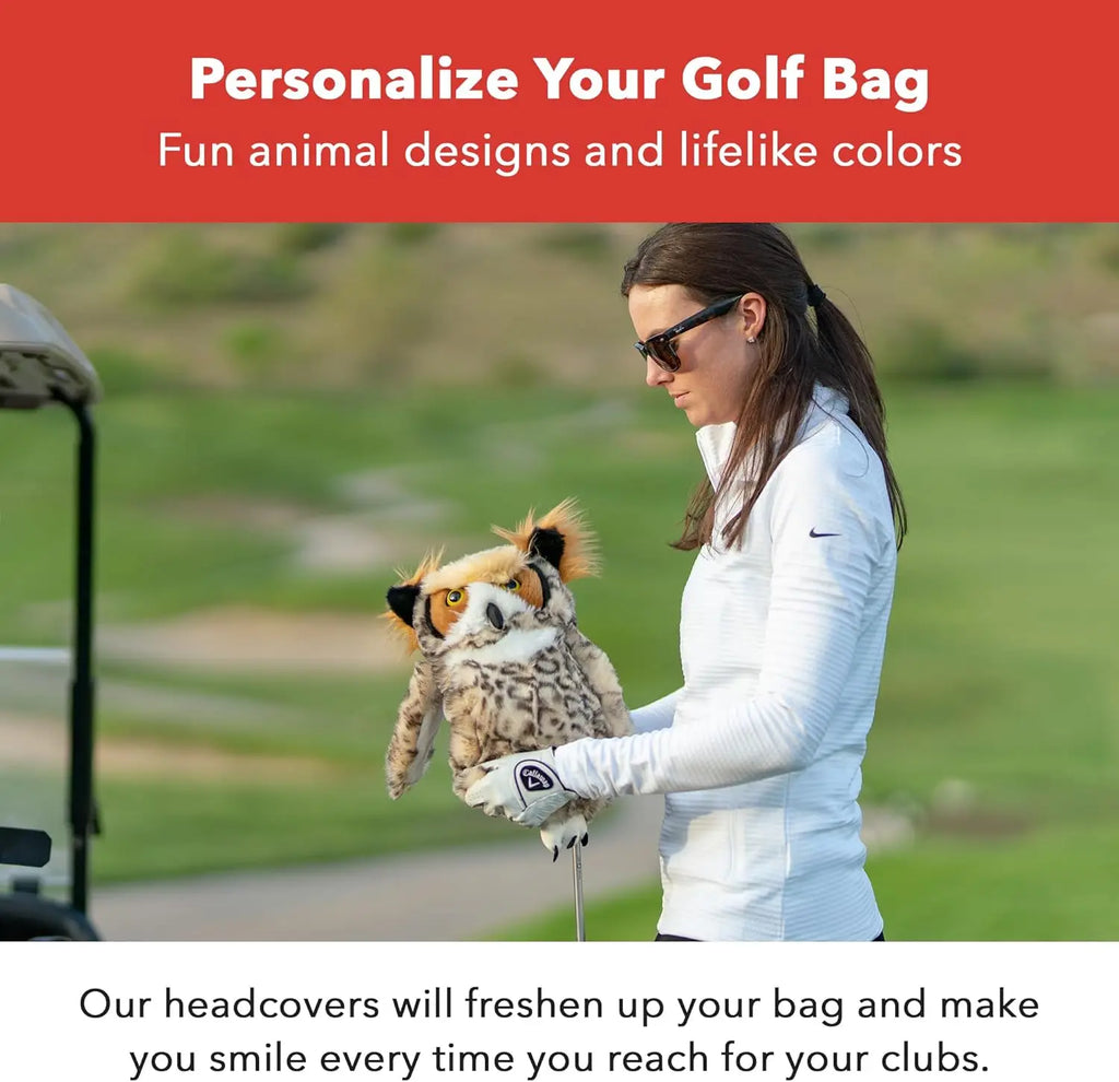 Owl Driver Headcover | Premium Golf Club Covers with Sun-Resistant Fur | Funny Animal Design for Men & Women