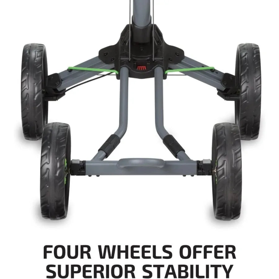 Quad XL Golf Push Cart Black/Silver for Easy Transport and Durable Use
