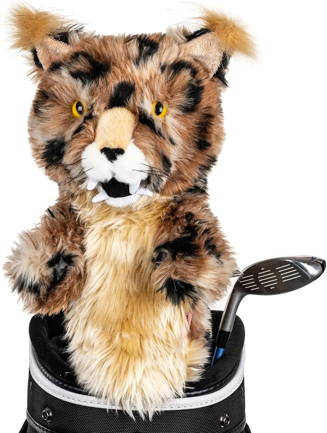 Premium Bobcat Driver Headcover - Funny Golf Club Cover with Sun-Resistant Fur, Fits 460cc Clubs