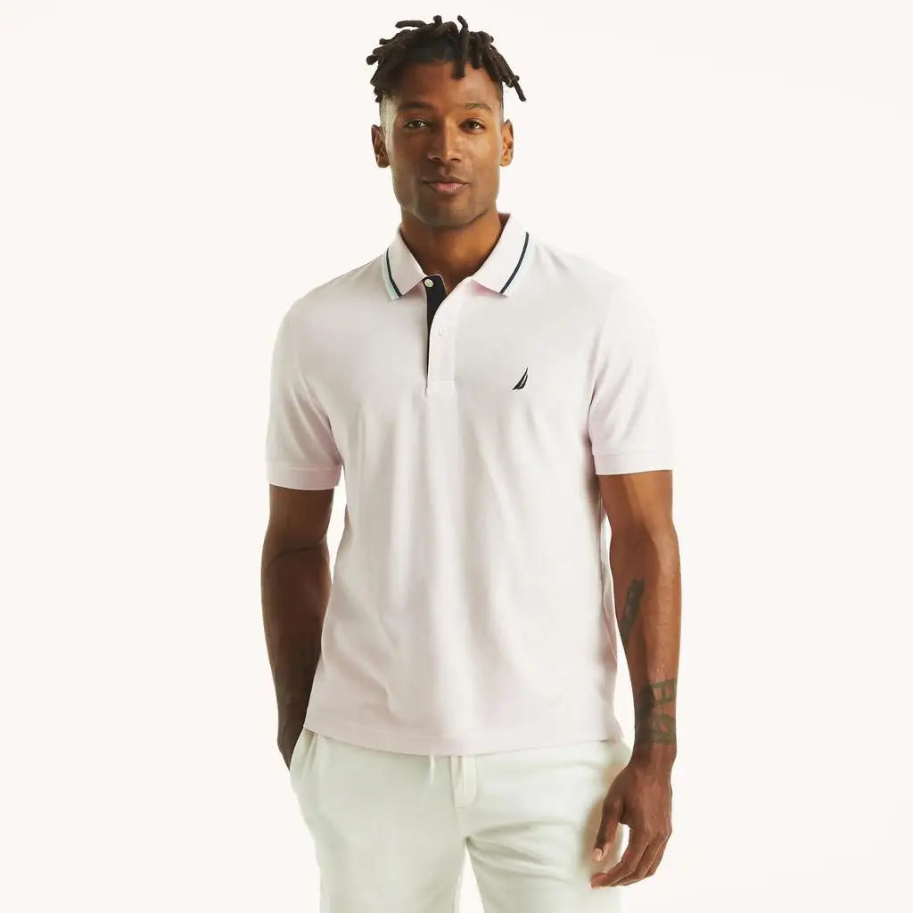 Nautica Men's Classic Fit Short Sleeve Golf Polo Shirt Casual Pique Knit Sportswear for Golf Enthusiasts