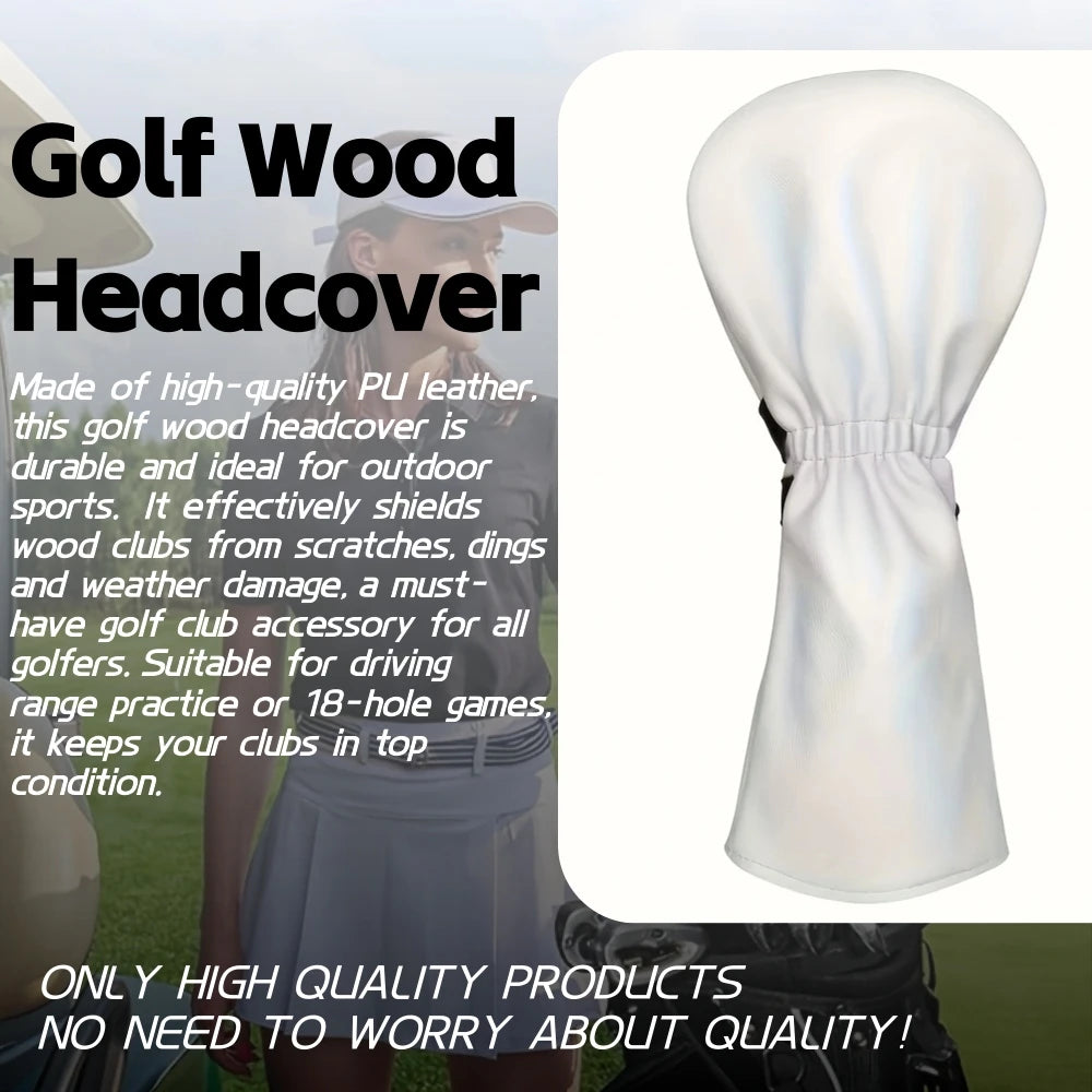 Durable Golf Club Headcover 3pcs PU Material Prevents Friction Impact Essential Golfer Golf Sports Course Use Accessory Outdoor