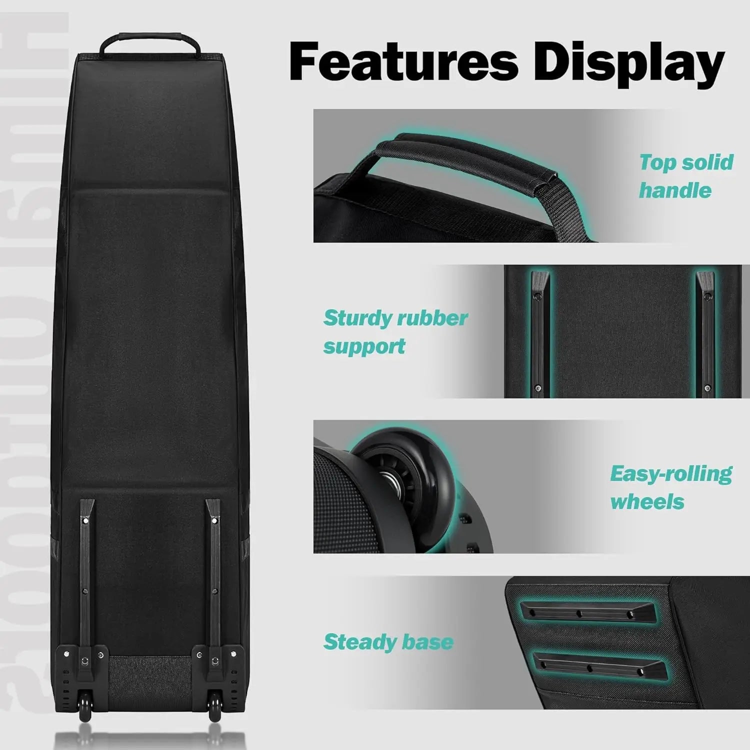 Heavy-Duty Golf Travel Bag with Wheels, 600D Polyester Oxford Wear-Resistant, Universal Size for Easy Transport