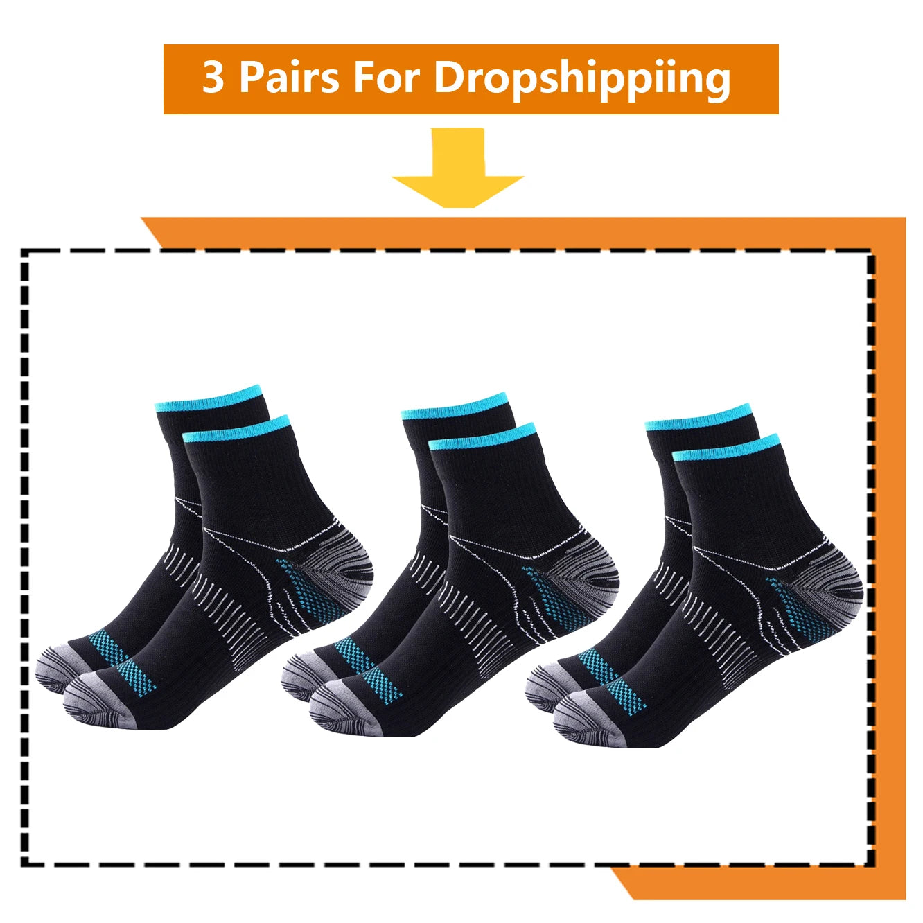 Brothock 3 Pairs For Dropshipping Compression Socks 20-30 mmHg Athletic Nylon Medical Nursing Stockings Sport
