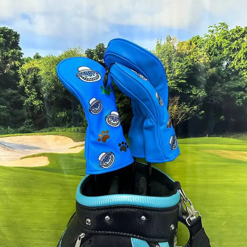 Golf Club Headcover 3pcs Cute Cat Golf Wood Head Covers Waterproof Cute Cat Design Golf Club Wood Head Covers For Golf