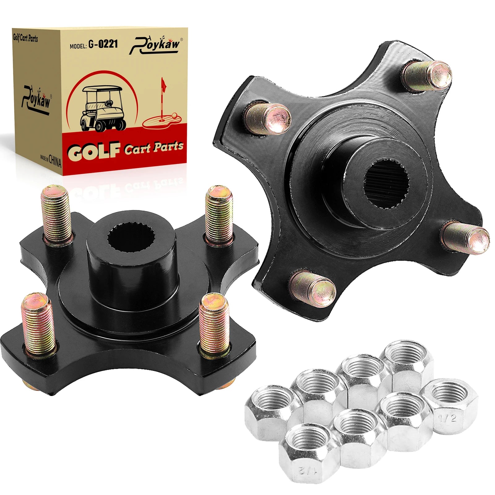 Roykaw Golf Cart Rear Wheel Hub Flange Plate for EZGO RXV 2008-Up Gas and Electric, Replaces OEM # 604112, 615604, 70968-G03