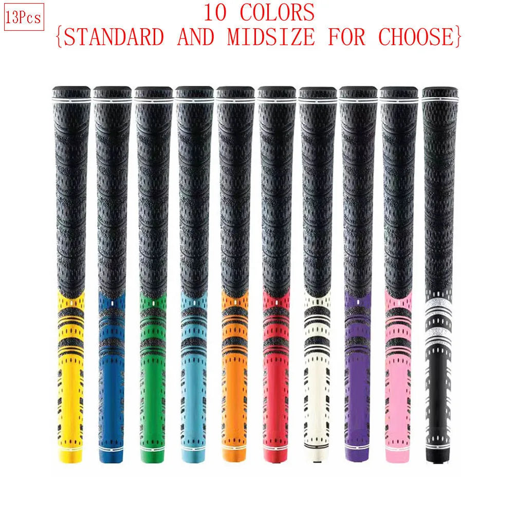 13PCs Golf Grip Standardsize/Midsize Carbon Yarn Anti-Slip Golf Iron Club Grips