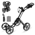 Lightweight 4-Wheel Foldable Golf Push Cart for Adults and Juniors with Ergonomic Adjustable Handle Scorecard Holder Umbrella M