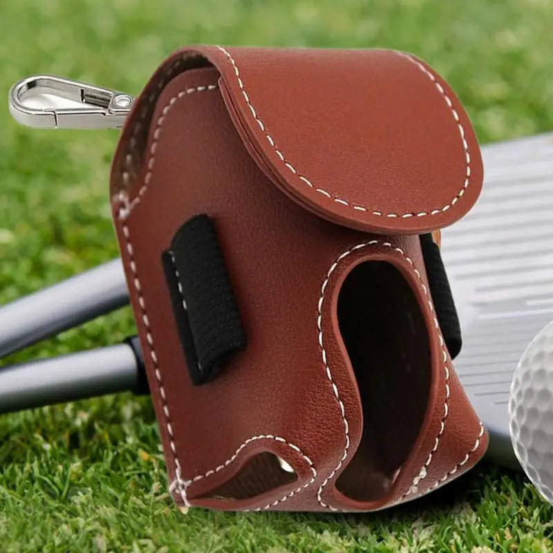 Golf Bag Holder Golf Ball Storage With Keychains PU Leather Multi-functional Golfing Accessories For Men Women Golfer Practice
