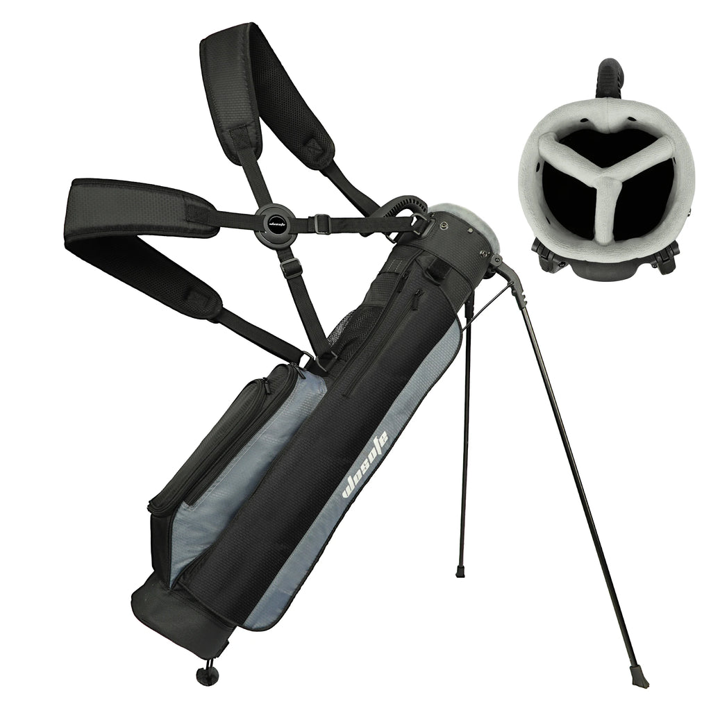 Lightweight Golf Stand Bag for Driving Range & Executive Courses, 2/3 Way Divider Sunday Carry Bag with Auto-Pop Stand, 5 Pocket