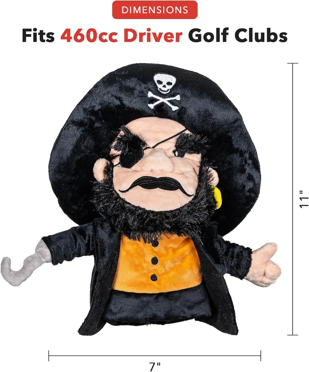 Premium Golf Driver Headcover for Men and Women - Funny Pirate Design, Stylish Club Protection