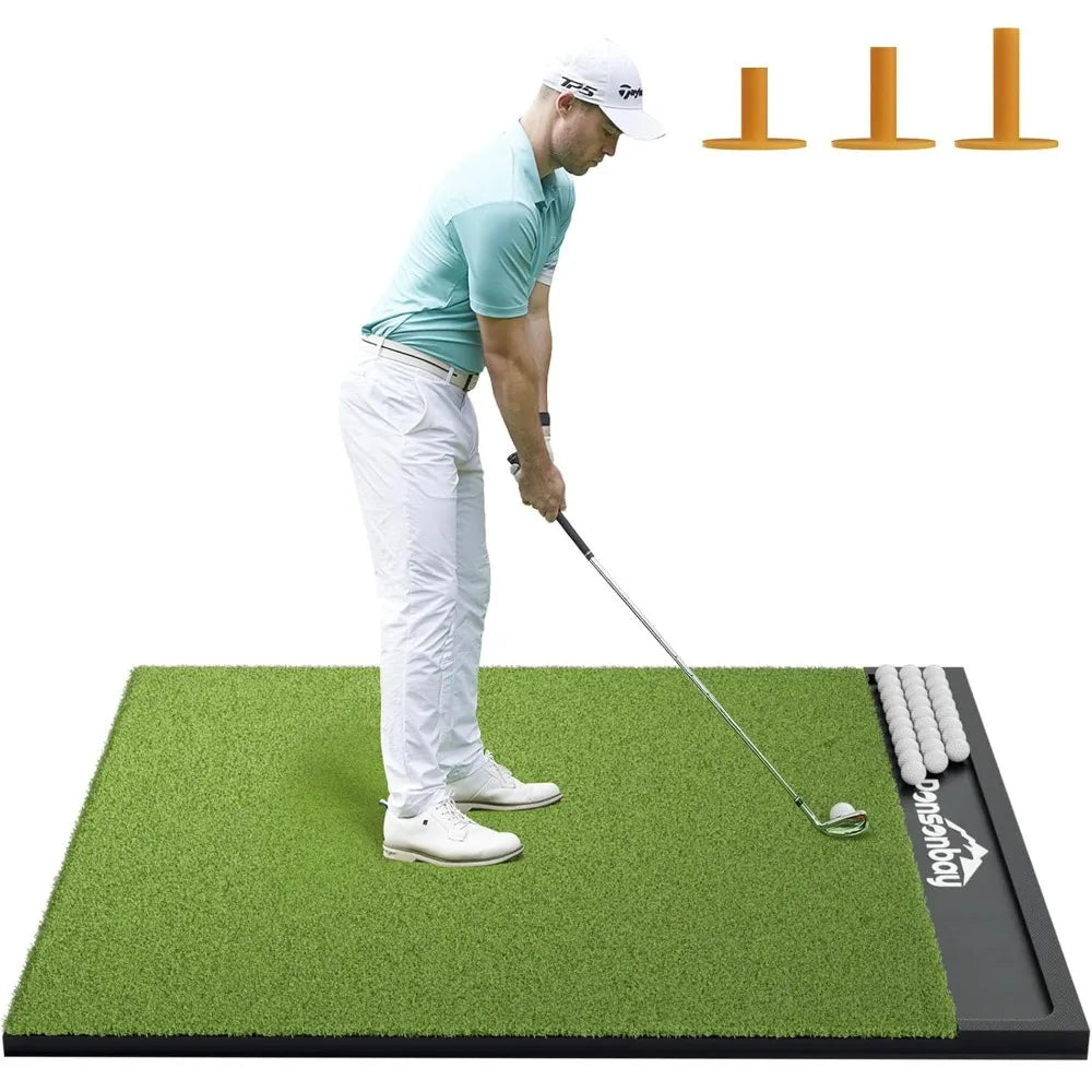 Thickening Integrated Golf Mat 5x4ft 6x4ft 6x5ft with Ball Tray for Outdoor & Indoor Practice 26mm-31mm Surface