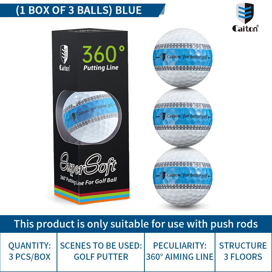 Caiton 12/3pcs 3-Layer PU Putter Golf Ball, 360° Precision Stable Shooting Line, Enhancing Putting Accuracy and Stability