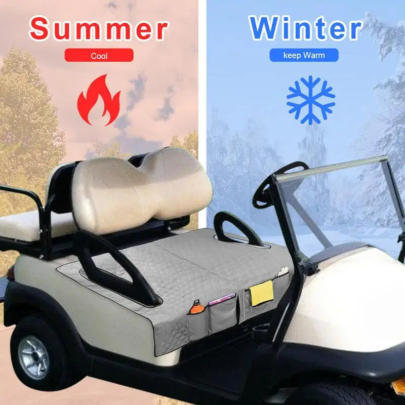 Golf Cart Seat Cover Waterproof Golf Cart Seat Towel Blanket Non-Slip Bottom Golf Cart Seat Cover For 2 Person Seats For Family