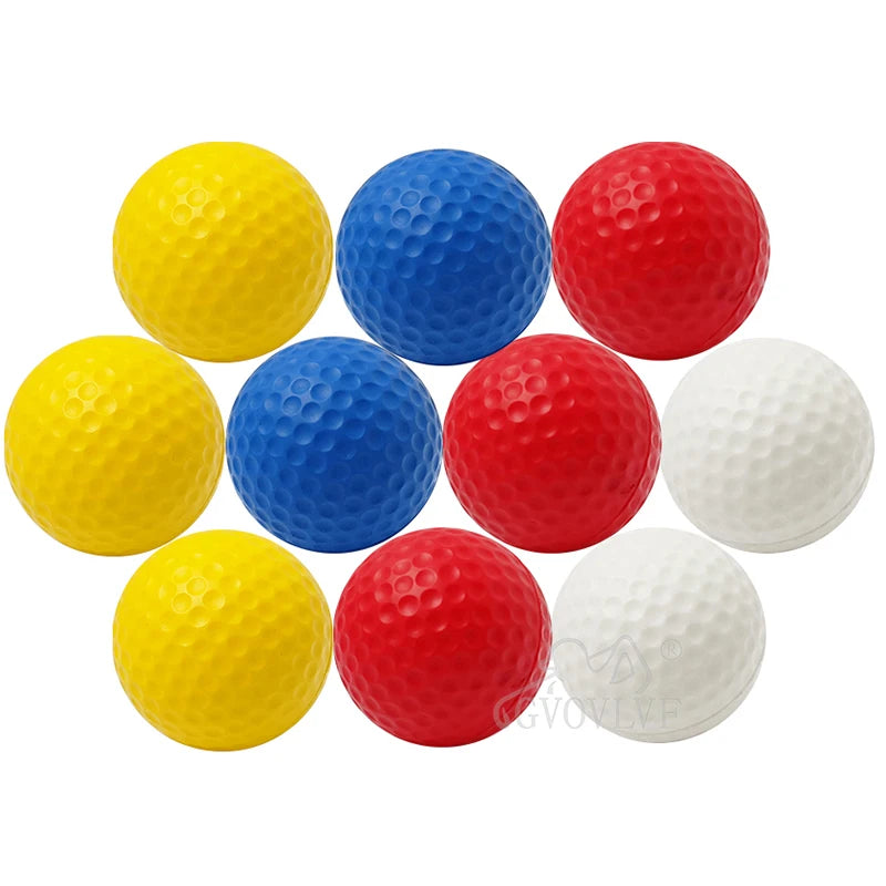 10pcs/lot Soft Indoor Practice PU Yellow Golf Balls Training Aid Drop Shipping Wholesale Gift for Golfers