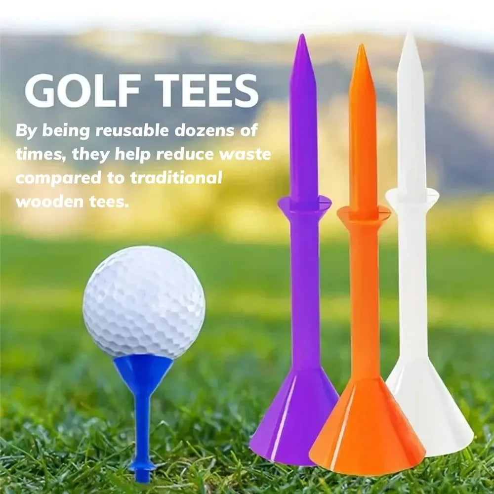 50Pcs Golf Tees 3 1/4 Inch 83mm Mixed Color PVC Durable Stable Nails Reduce Friction for Golf Sports Practice Driving Range