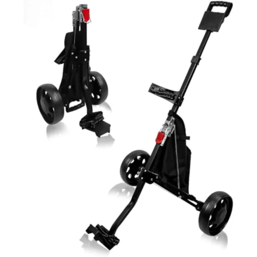 2 Wheel Foldable Golf Push Cart Collapsible Golf Trolley Push Pull Golf Cart Golf Hand Cart 2 Wheel Golf Cart Golf Bag Cart