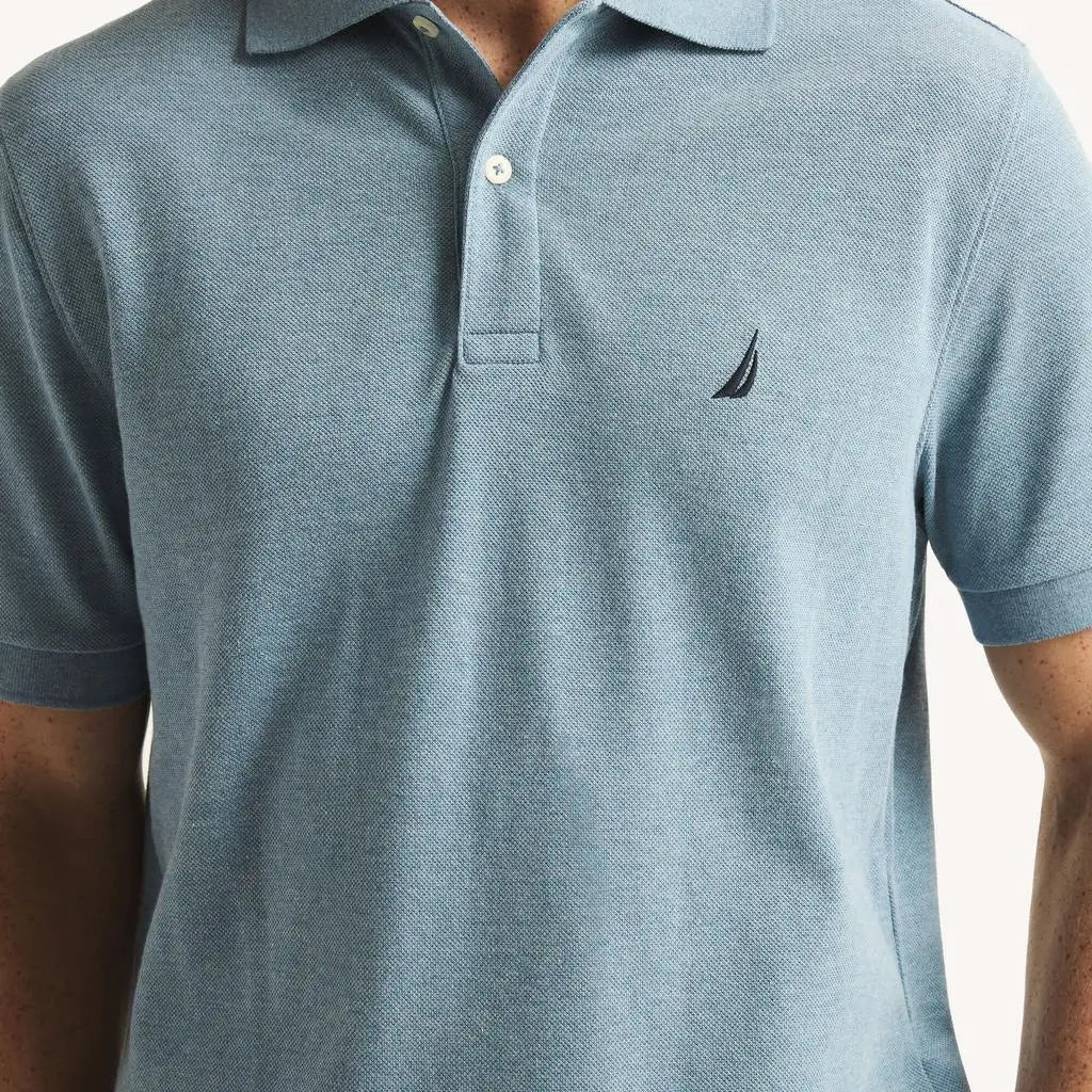Nautica Men's Heathered Golf Polo Shirt Classic Fit Breathable Sportswear for Golf Enthusiasts