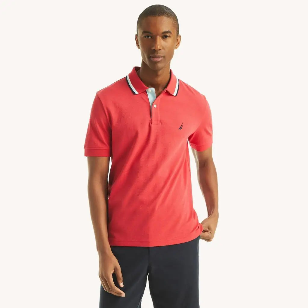 Nautica Men's Classic Fit Short Sleeve Golf Polo Shirt Casual Pique Knit Sportswear for Golf Enthusiasts