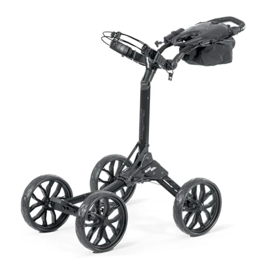 Bag Boy Quad Pro Push Cart Black/Slate for Golf Carry with Durable Polycarbonate Frame and Smooth-Rolling Wheels