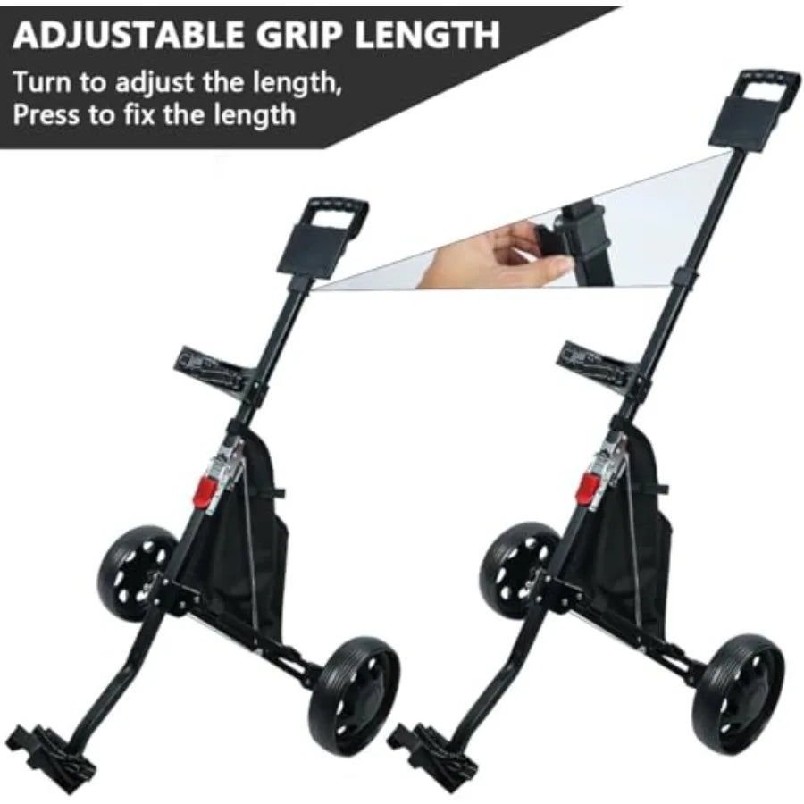 2 Wheel Foldable Golf Push Cart Collapsible Golf Trolley Push Pull Golf Cart Golf Hand Cart 2 Wheel Golf Cart Golf Bag Cart