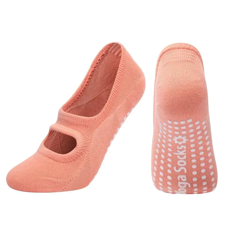 Silicone Non-slip Yoga Socks for Women Girls Large Size Backless Breathable Sports Socks Cotton Invisible Floor Pilates Socks
