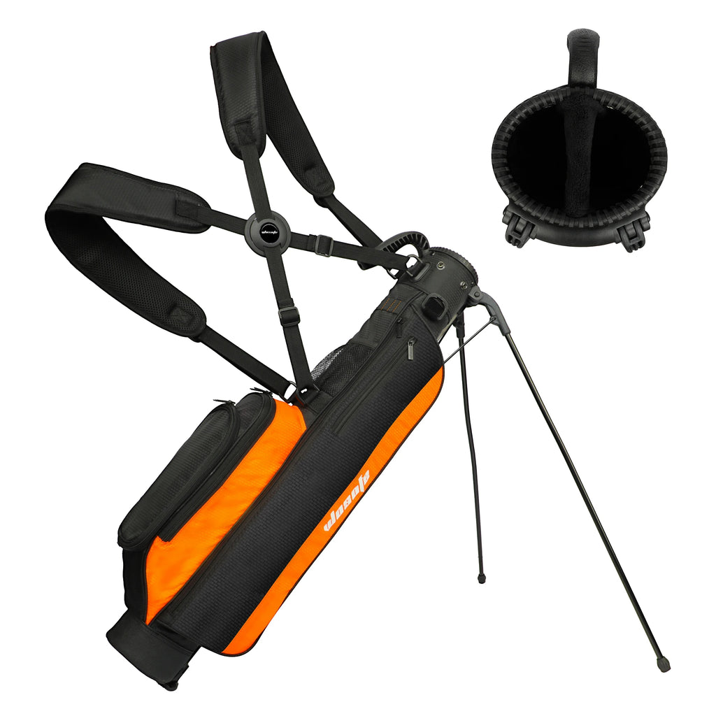 Lightweight Golf Stand Bag for Driving Range & Executive Courses, 2/3 Way Divider Sunday Carry Bag with Auto-Pop Stand, 5 Pocket