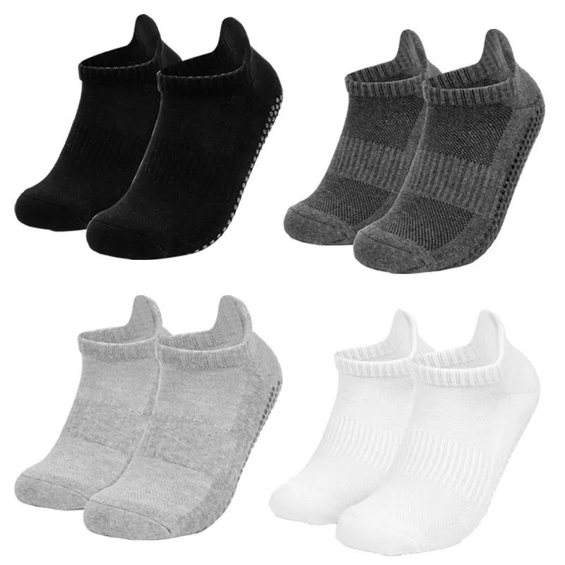 Women Men Sport Non Slip Yoga Socks with Grips Non-slip Hospital Anti Skid Ballet Pilates Fitness Exercise Terry Ankle Socks