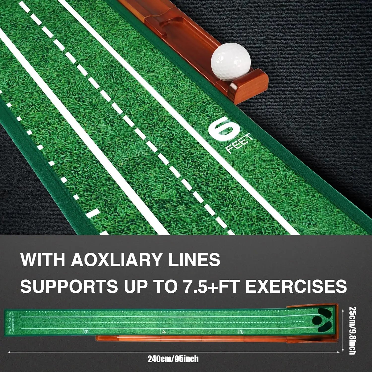 Indoor Golf Putting Mat with Auto Ball Return - Premium Practice for Home, Office, Outdoors - Perfect Gift