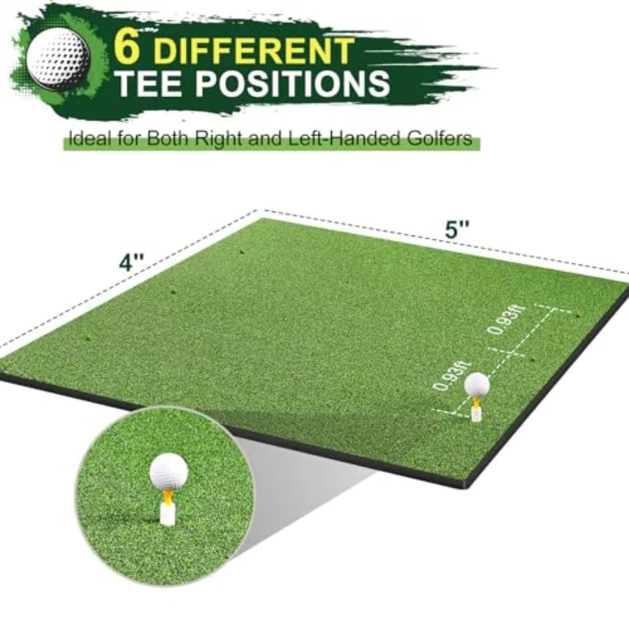 Thicken Golf Mat 5x4ft Practice Turf for Indoor and Outdoor Use Durable Training Aid with 9 Golf Balls for Home or Studio Pract