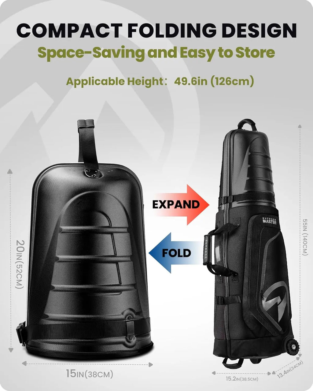 Golf Travel Bag with Wheels and Hard Top, Lightweight for Easy Maneuver, Protects Clubs on Airlines
