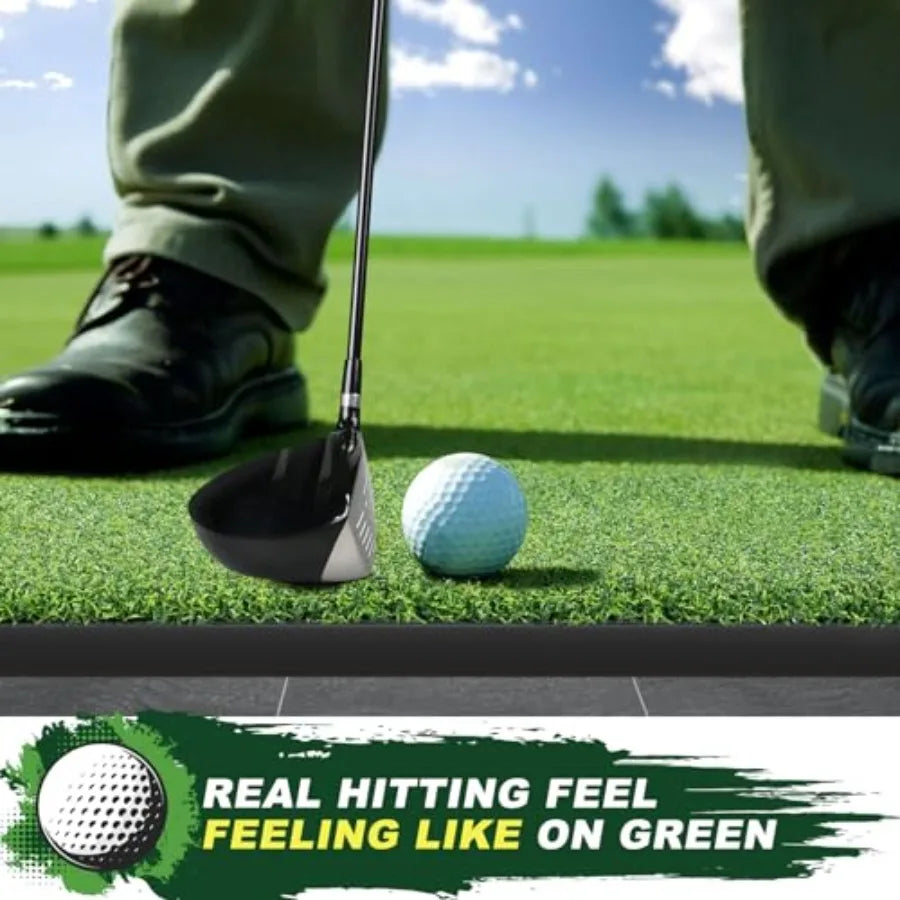 Thicken Golf Mat 5x4ft Practice Turf for Indoor and Outdoor Use Durable Training Aid with 9 Golf Balls for Home or Studio Pract