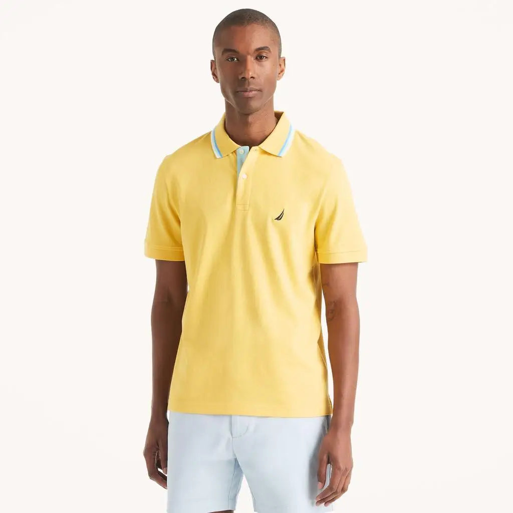 Nautica Men's Classic Fit Short Sleeve Golf Polo Shirt Casual Pique Knit Sportswear for Golf Enthusiasts