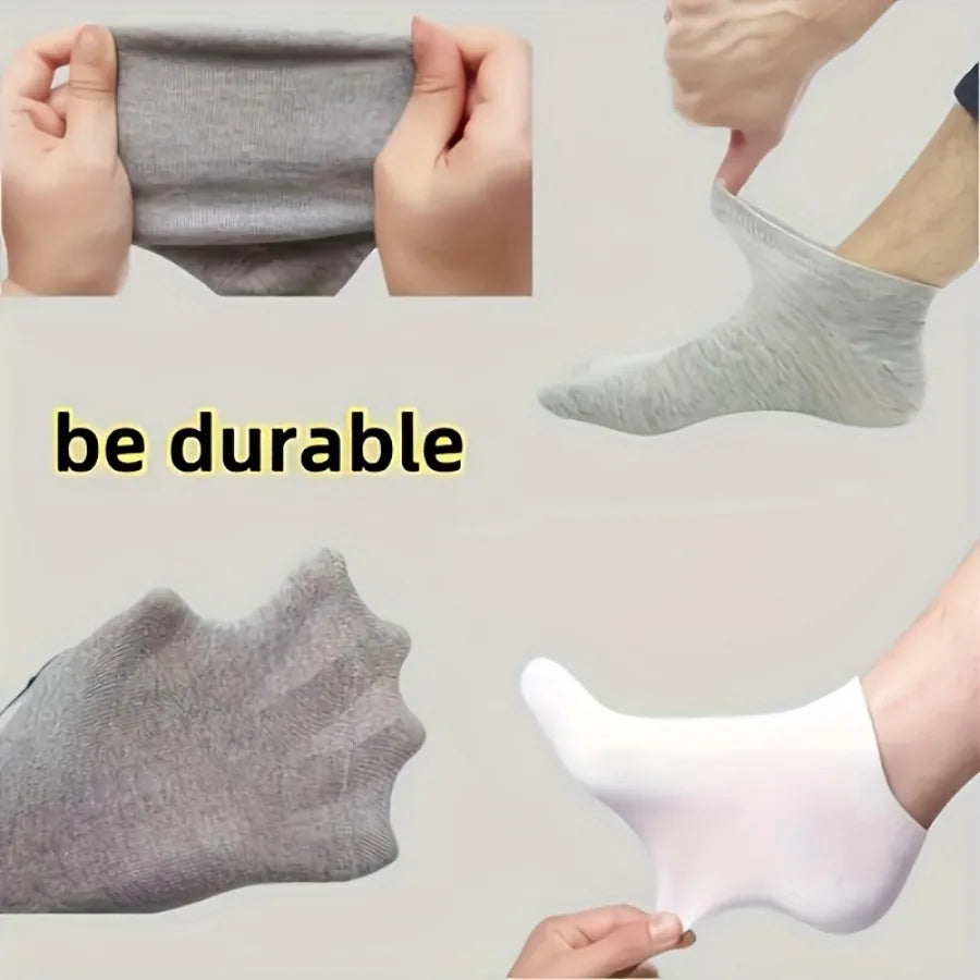 5 Pairs of Soft and Comfortable Thin Socks - Black/white/gray, Versatile Solid Color Casual, Suitable for Daily Wear, Unisex