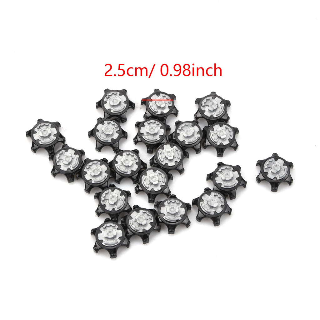 20Pcs Plastic Golf Spikes Pins Cleat Fast Twist 2.5x1.2cm Golf Shoe Spikes Ultra Thin Durable Replacement Set