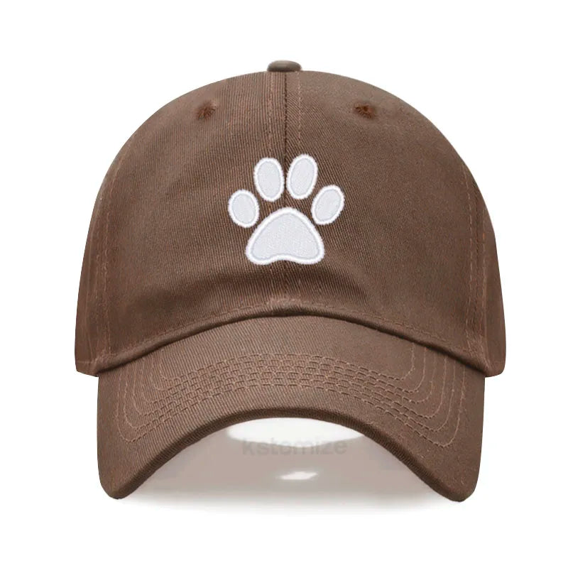 Dog Paw Embroidered Baseball Cap for Women Men Fashion Adjustable Washed Cotton Dad Hat Unisex Classic Golf Caps