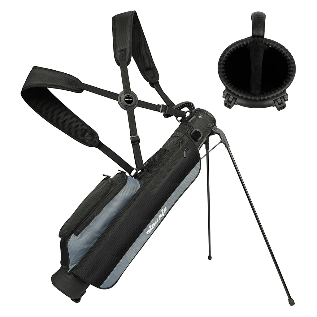 Lightweight Golf Stand Bag for Driving Range & Executive Courses, 2/3 Way Divider Sunday Carry Bag with Auto-Pop Stand, 5 Pocket