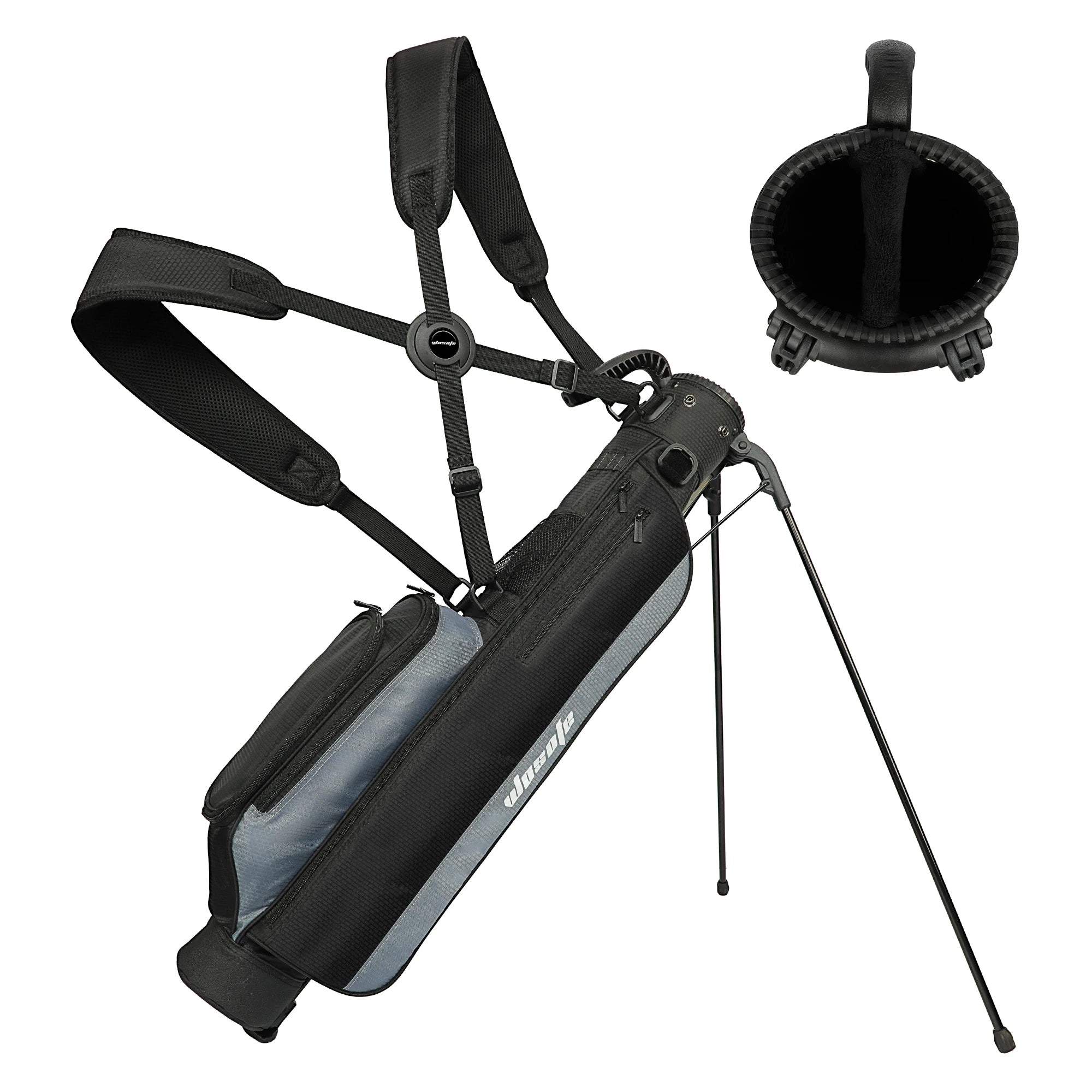 Lightweight Golf Stand Bag for Driving Range & Executive Courses, 2/3 Way Divider Sunday Carry Bag with Auto-Pop Stand, 5 Pocket