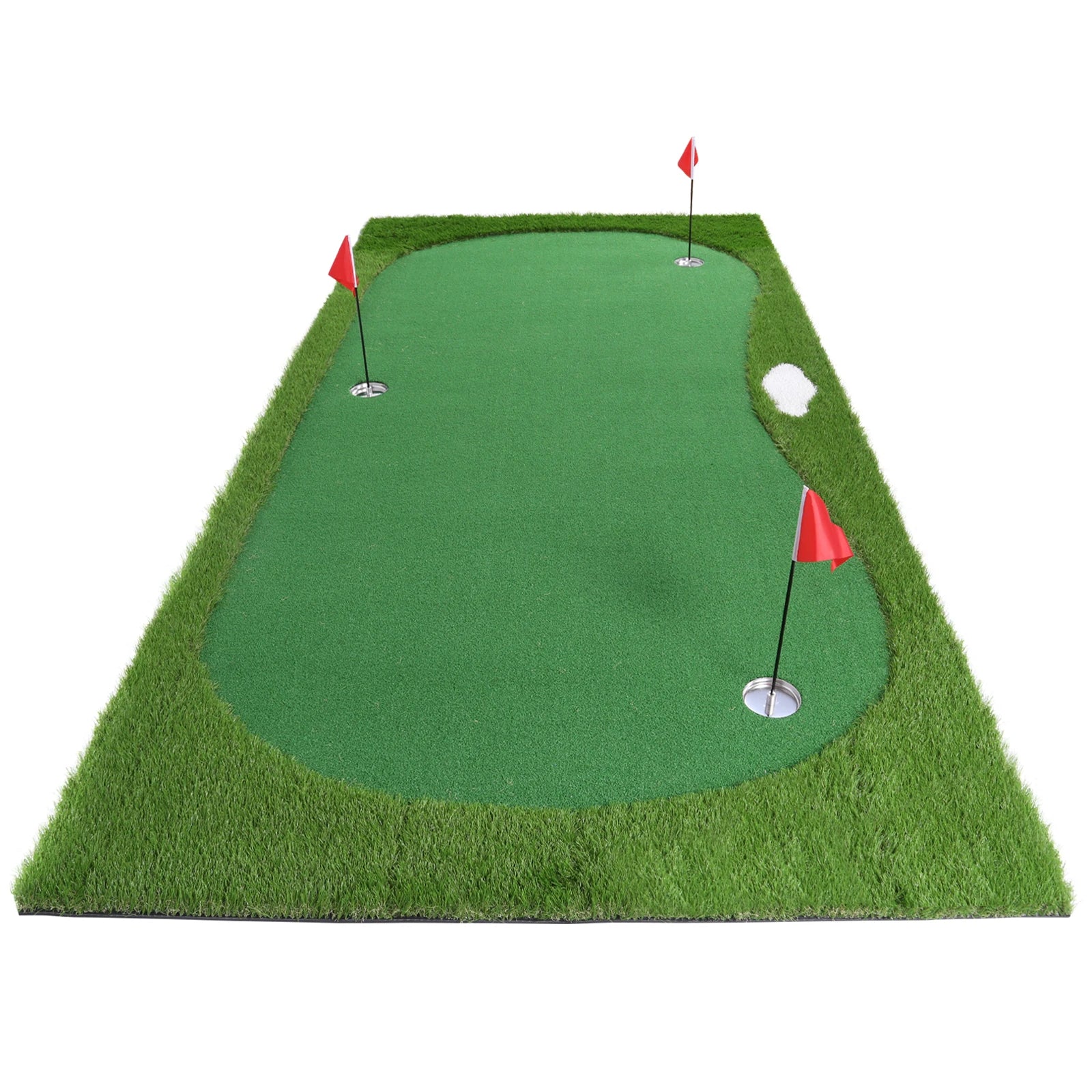 Golf Putting Training Mat Golf Putting Green Training Mat with Movable Cup/Slope Pad 3mx1.5m for Putting Practice Indoor Outdoor