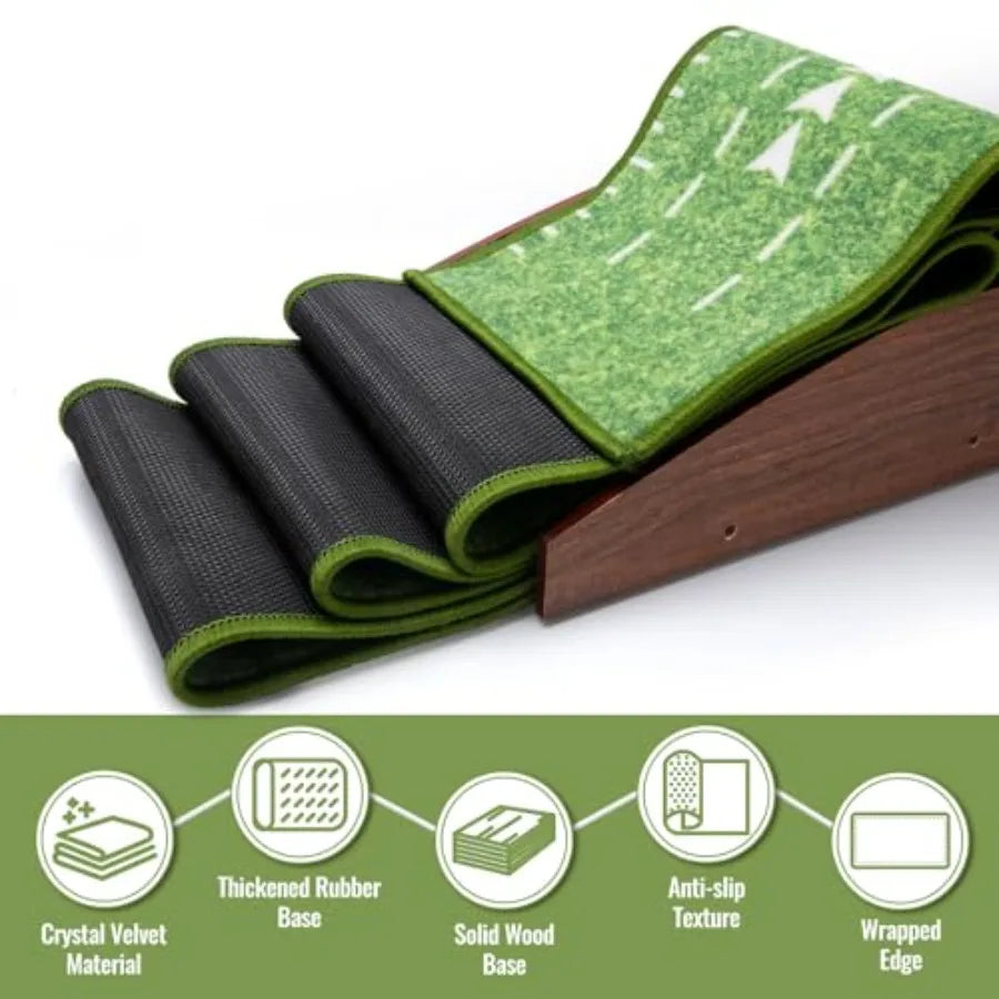 Indoor Golf Putting Mats for Home Office and Outdoor Use WrinkleFree Design with Auto Ball Return Luxurious Velvet Surface on D