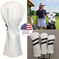 Golf Club Headcover 3pcs PU Material Outdoor Golf Sports Prevents Friction Durable Impact Essential Golfer Course Use Accessory