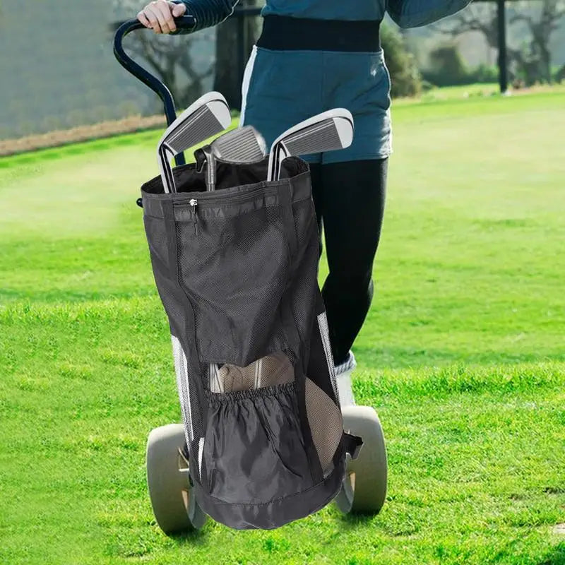 Golf Cart Storage Bag Golf Sport Push Carts Extension Bag Push-Pull Golf Carts Pouch Outside Sporting Organizer For Golf Balls E