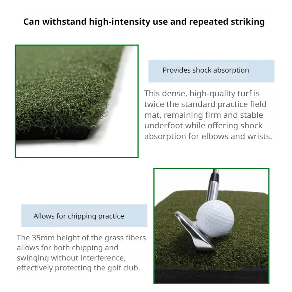 5x5ft Golf Chipping Driving Range Tee Line Practice Mat 35mm Artificial Hitting Training Mat Gifts for Men Dad