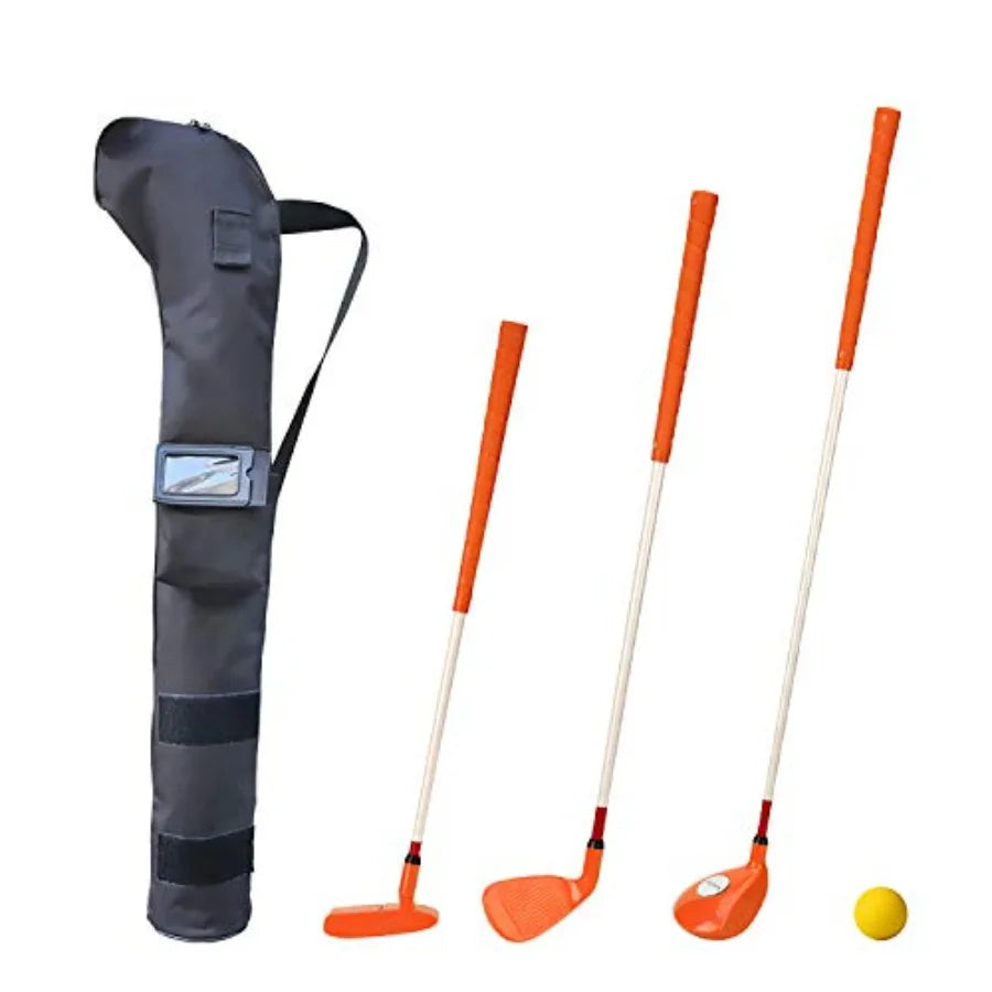 Golf Clubs Set for Yard Sports: Complete Three-Club Package with Durable Carry Bag and Soft Practice Balls Ideal for 's Outdoor