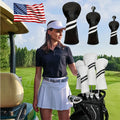 Durable Golf Club Headcover 3pcs PU Material Prevents Friction Impact Essential Golfer Golf Sports Course Use Accessory Outdoor