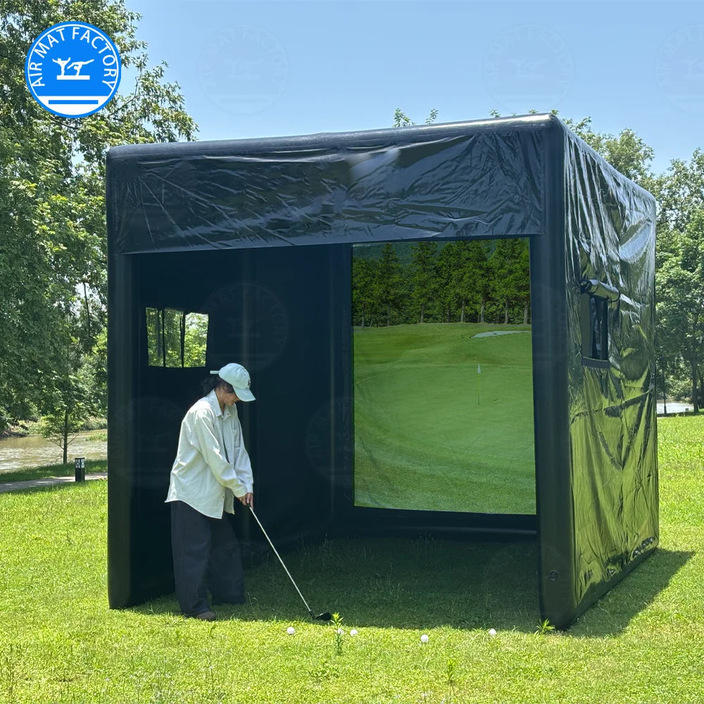 US Stock High Quality PVC Outdoor Golf Simulator Cage Enclosures Indoor Inflatable Golf Tent Simulator for Home