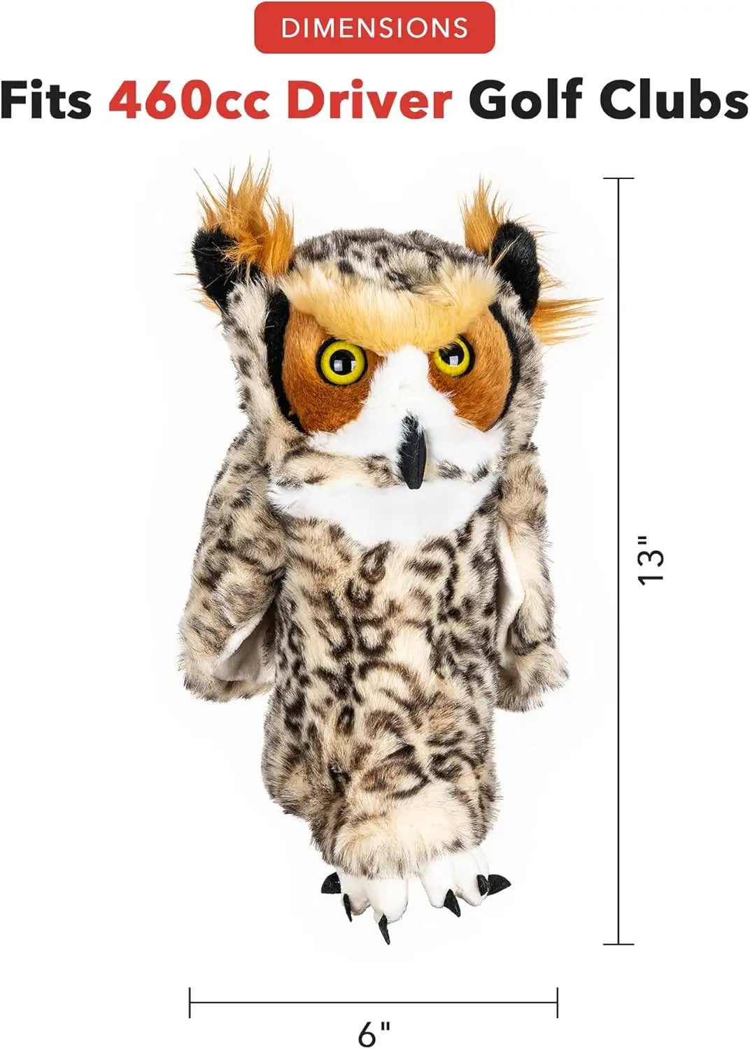 Owl Driver Headcover | Premium Golf Club Covers with Sun-Resistant Fur | Funny Animal Design for Men & Women