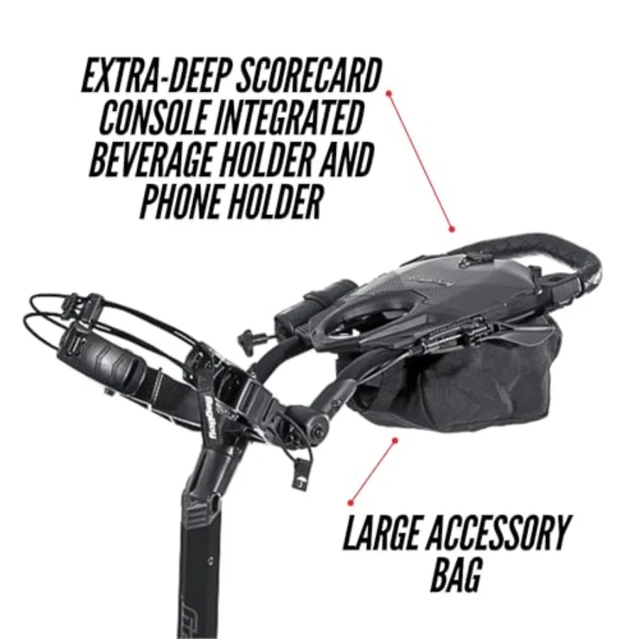 Bag Boy Quad Pro Push Cart Black/Slate for Golf with Durable Polycarbonate Construction and Enhanced Load Capacity