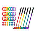 Mini Golf Clubs: Multi Colored Putt Putt Miniature Golfing Set for - 6 Putters 18 Holes and 18 Balls
