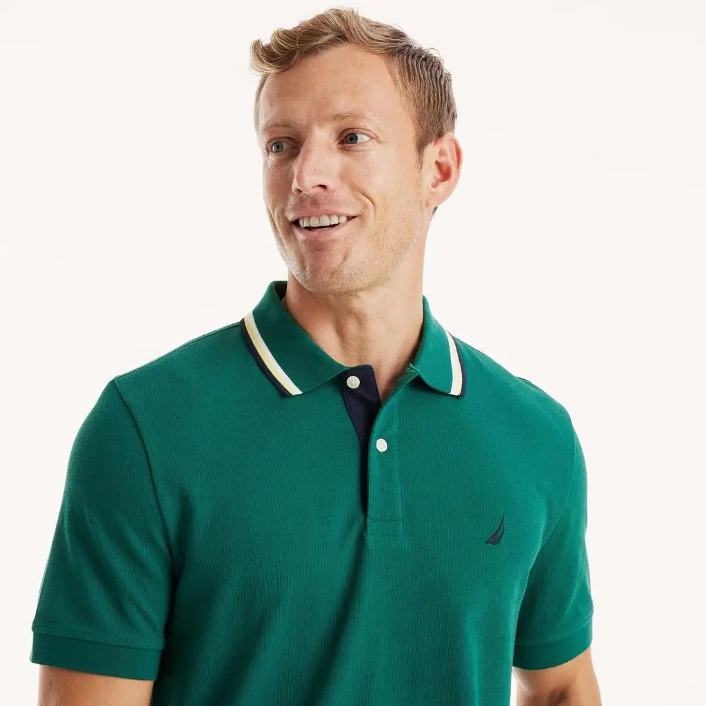 Nautica Men's Classic Fit Short Sleeve Golf Polo Shirt Casual Pique Knit Sportswear for Golf Enthusiasts